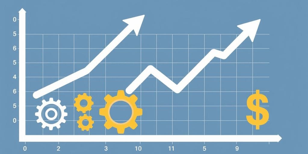 Graph with gears and dollar signs
