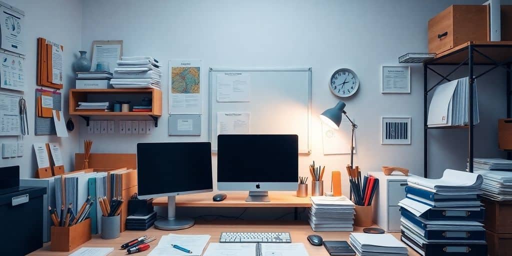 Organized workspace illustrating efficient work processes.