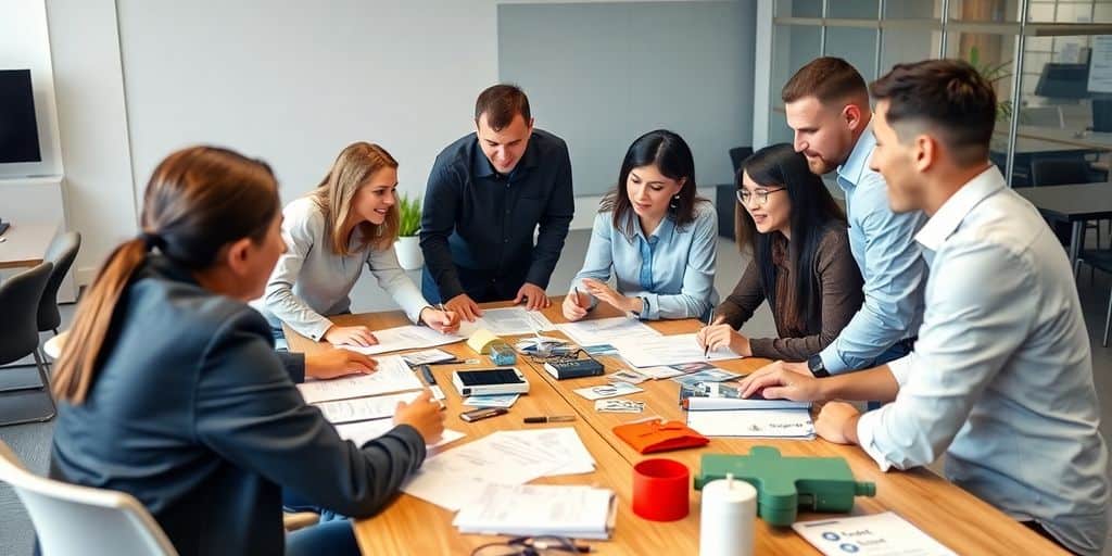 Diverse team collaborating on Lean Six Sigma principles.
